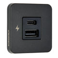 Scanstrut TILE USB-A/USB-C Interior Charging Socket - 12/24V - Black Bezel