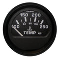 Faria Euro Black 2" Water Temperature Gauge (100-250 DegreeF) [12812]