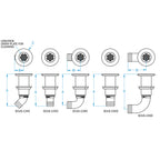 GROCO 1-1/4" Hose Barb Stainless 90 Degree Deck Drain  [SCUS-1290]