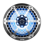 DS18 HYDRO 8" 2-Way Marine Speakers w/RGB LED Lights - 125W RMS, 4-Ohm - Black Carbon Fiber [CF-8M]