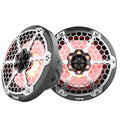 DS18 HYDRO 8" 2-Way Marine Speakers w/RGB LED Lights - 125W RMS, 4-Ohm - Black Carbon Fiber [CF-8M]