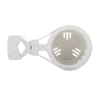 Camco Clamp-On Rail Mounted Cup Holder - Small for Up to 1-1/4" Rail - White  [53086]