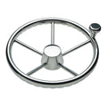 Schmitt Marine 170 Finger Grip Destroyer 5-Spoke 13.5" Stainless Steel Cap 3/4" Tapered Shaft w/Knob [1731321FGK-R]