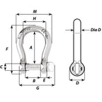 Wichard Not Self-Locking Bow Shackle - 16mm Diameter - 5/8" [1247W]