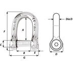 Wichard Self-Locking Allen Head Pin D Shackle - 12mm Diameter - 15/32" [1306W]