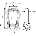 Wichard Self-Locking Allen Head Pin Bow Shackle - 10mm Diameter - 13/32" [1345W]