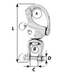Wichard HR Snap Shackle With Clevis Pin Swivel - 120mm Length - 4-23/32" [2478W]
