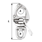 Wichard HR Quick Release Snap Shackle With Swivel Eye -110mm Length- 4-21/64" [2676W]