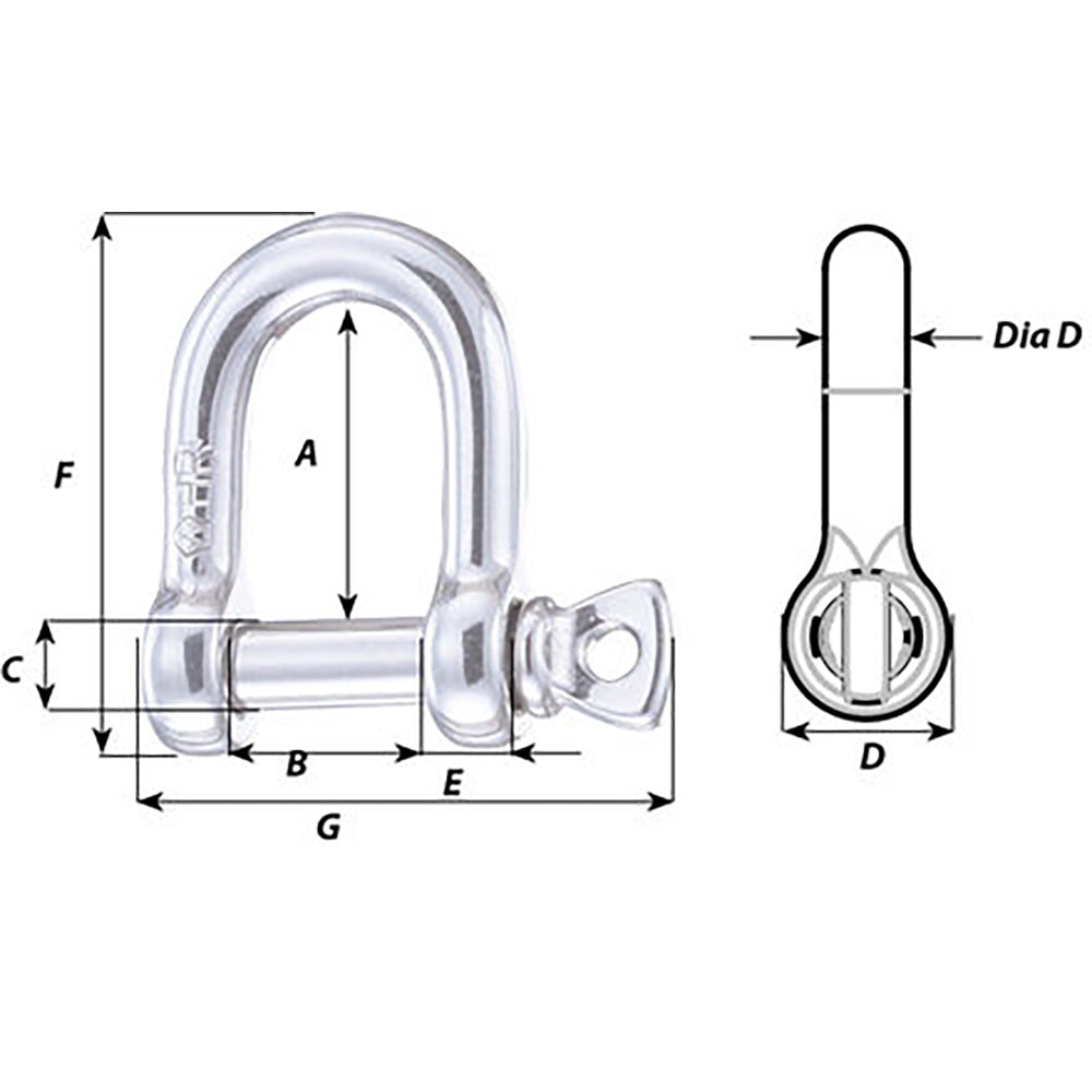 Wichard HR D Shackle - 20mm Diameter - 25/32" [11209W]