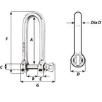 Wichard HR Long D Shackle - 10mm Diameter - 25/64" [11215W]