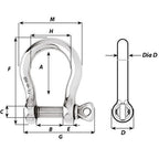 Wichard HR Bow Shackle - 12mm Pin Diameter [11246W]
