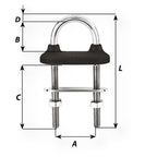 Wichard Black Watertight U-bolt - 5mm Diameter - 13/64" - 60mm Length - 2-23/64" [65321W]