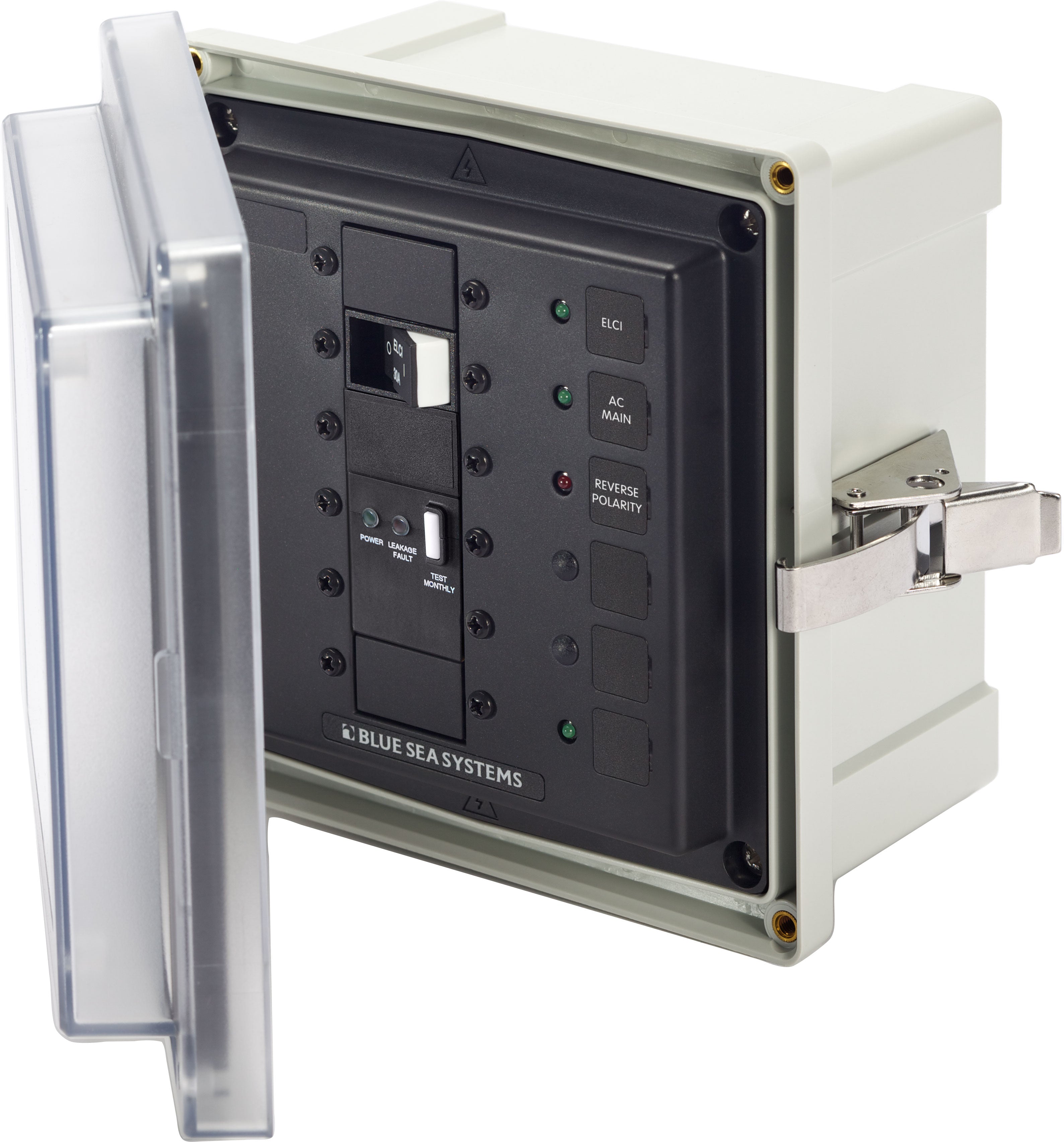 Blue Sea Panel Enclosure 120/240v AC 50A ELCI Main Surface Mount