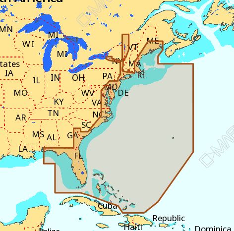 C-Map NA-M022 Max Wide C Card East Coast and Bahamas