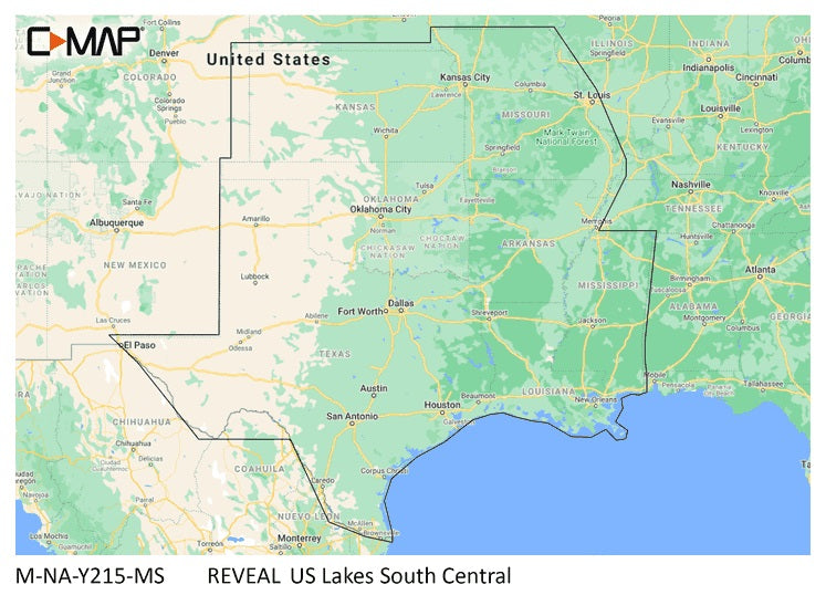 C-Map Reveal Inland US Lakes South Central