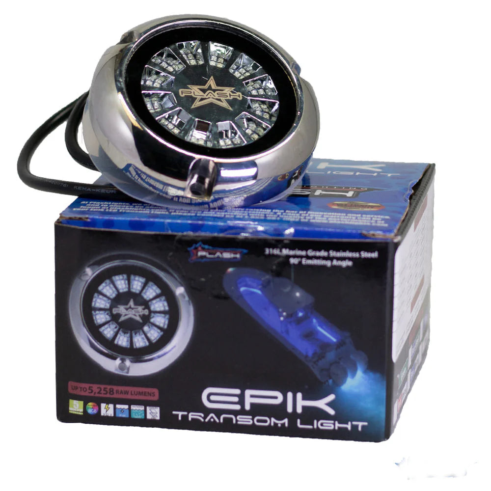 PLASHLIGHTS EPIK Underwater Transom Light - RGBW Internal Controller - Single Light