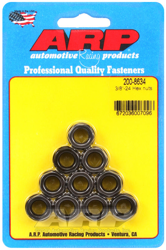 ARP 3/8-24 HEX NUTS PK/10 [200-8634]