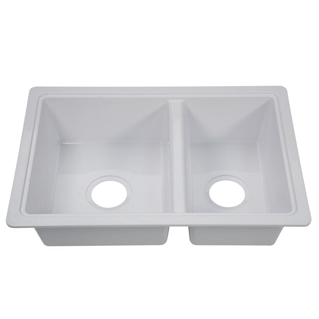 LIPPERT COMP 25' X 17' DOUBLE BOWL SINK - WHITE [809030]