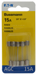 BUSSMANN 5PK BP/AGC15 FUSES [BP/AGC-15-RP]