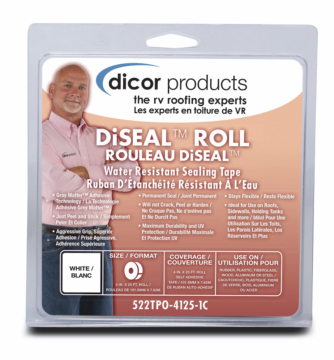 DICOR CORP ROOF REP TAPE-WH 4'X12.5' [522TPO-4125-1C]