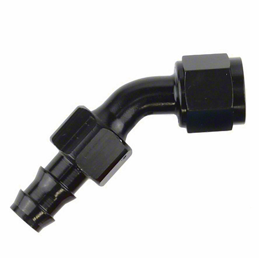 SPEEDFX -4AN X 45  BLK PUSH-ON HOSE END [520445BK]