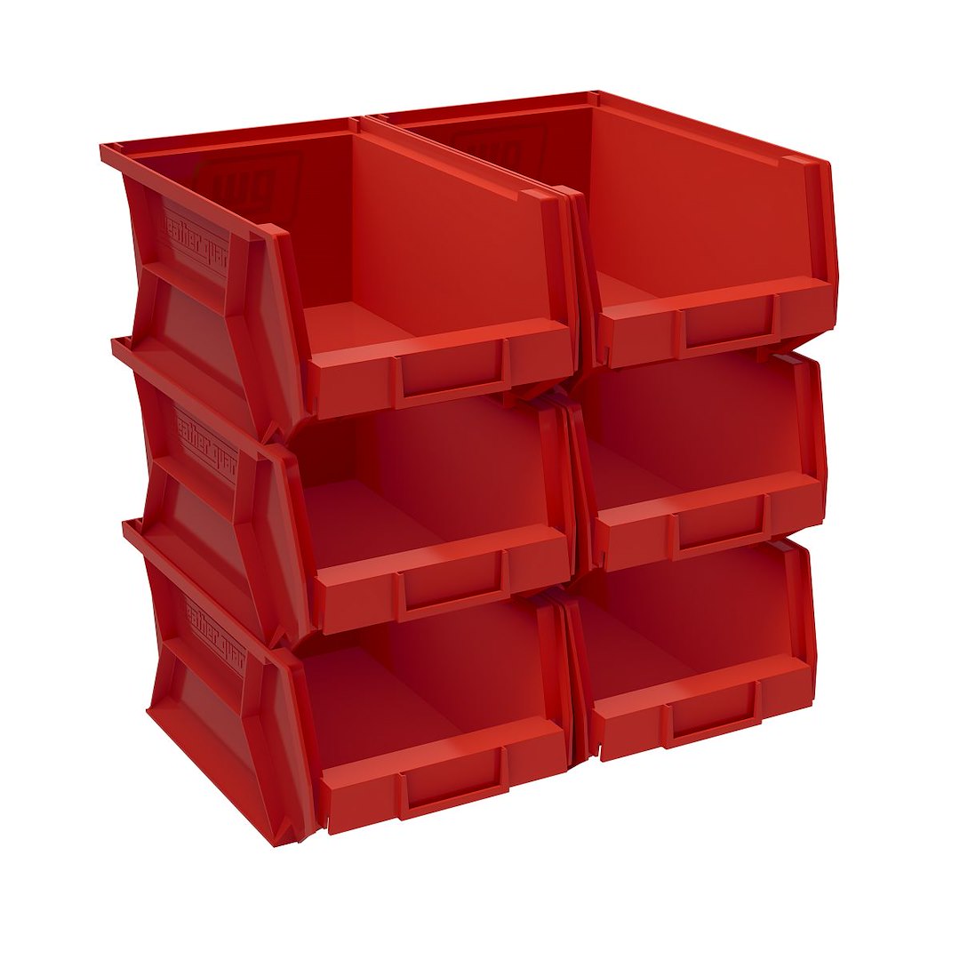 WEATHERGUARD RED BINS  6INX7.8INX15.4IN  6PACK [9859-7-02]