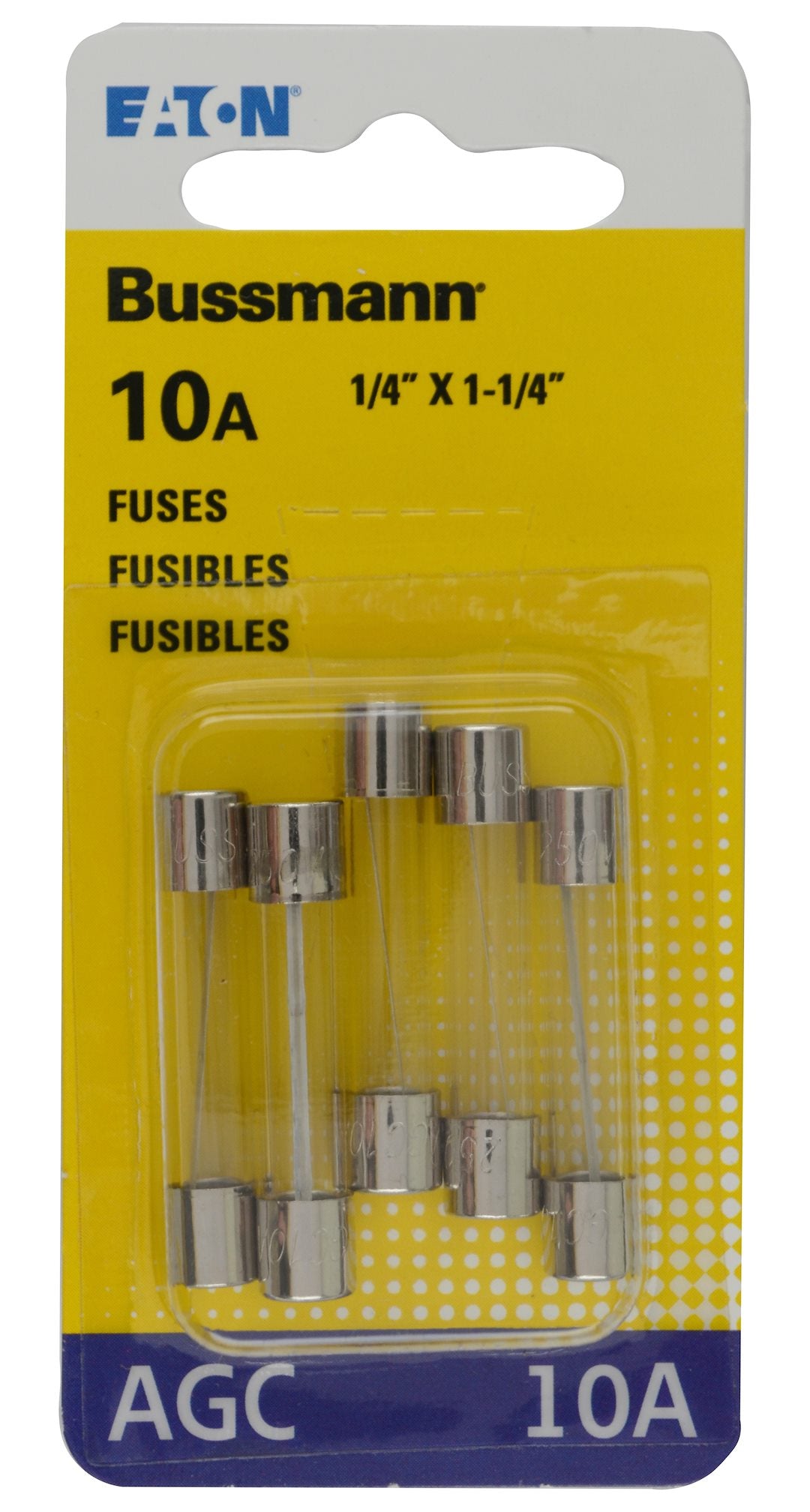BUSSMANN 5PK BP/AGC10 FUSES [BP/AGC-10-RP]