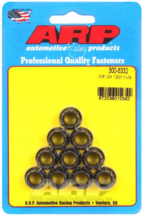 ARP NUTS 3/8-24 12PT  PK/10 [300-8332]
