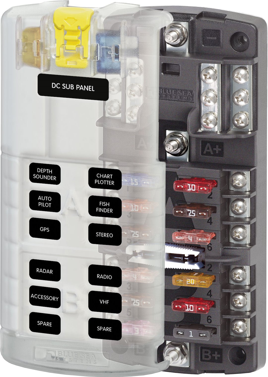 BLUE SEA FUSE BLOCK STBLADE DUAL12 [5032-BSS]