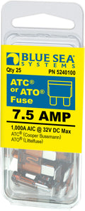 BLUE SEA FUSE ATO/ATC 7.5A PACK 25 [5240100-BSS]