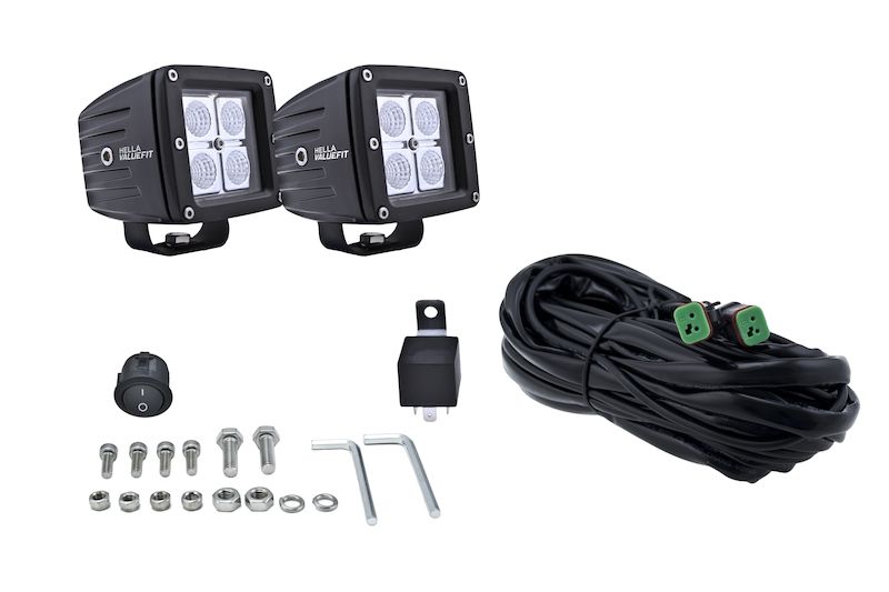 HELLA LIGHTS CUBE 4LED  SINGLE  FLOOD  BLACK [357204031]