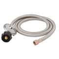 FLAME KING STEEL BRAIDED HOSE WITH REGULATOR [SS-QCC-3/8]