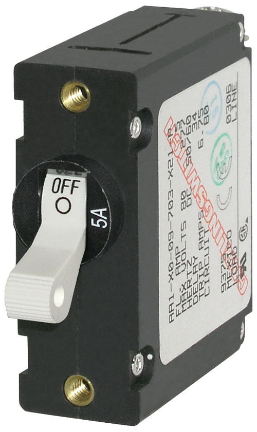 BLUE SEA CIRCUIT BREAKER AA1TOGGLE 5A WHT [7202-BSS]