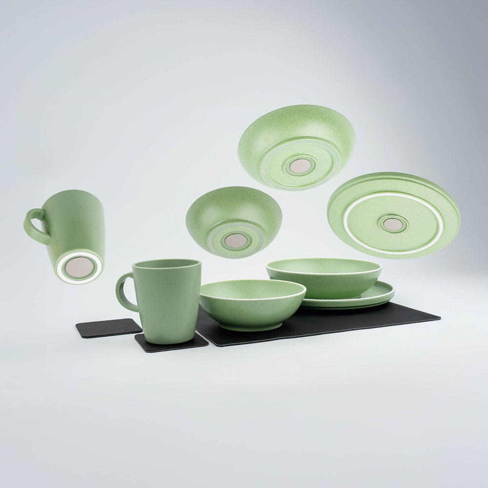 SILWY MAGNET TABLEWARE SET DOLOMIT GREEN METAL [SYBR-KGS-11-G]