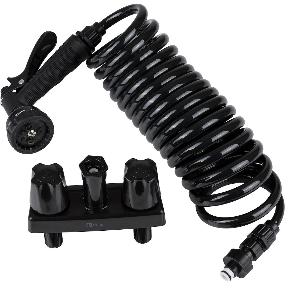 DURA FAUCET EXT SPRAY FAUCET BLK/GRY [DF-SA186-BK]