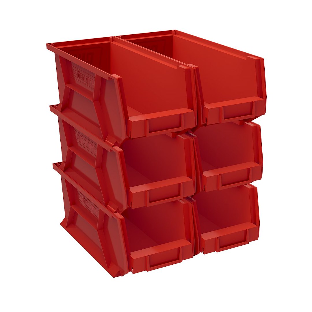 WEATHERGUARD 9854-7-02 RED BINS  6INX7.8X15.4 6P [9854-7-02]