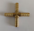 HELIX RACING BRASS BARB CROSS  4-WAY 5/16'(8MM) [053-3450]