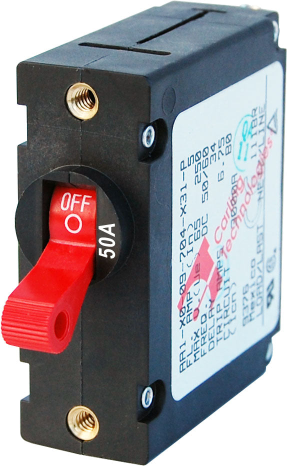 BLUE SEA CIRCUIT BREAKER AA1TOGGLE 50A RED [7229-BSS]