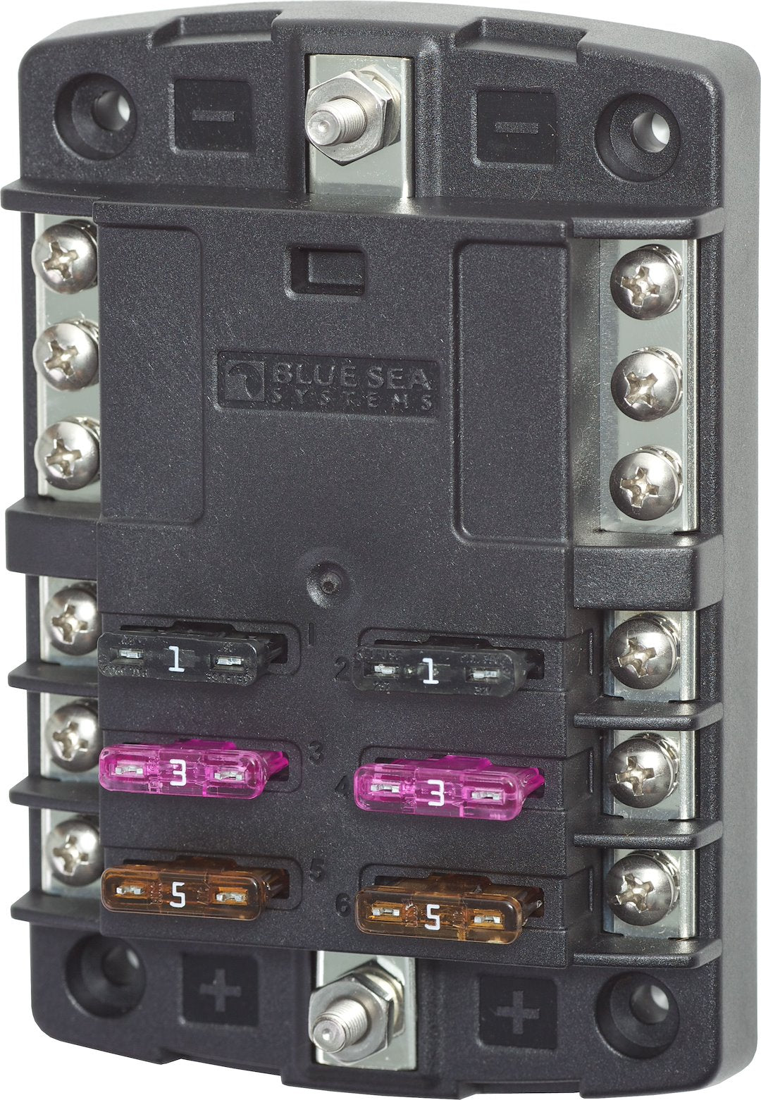 BLUE SEA FUSE BLOCK STBLADE 6CIRC W/GND [5030-BSS]
