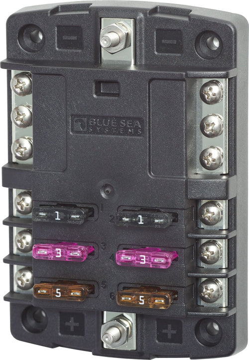 BLUE SEA FUSE BLOCK STBLADE 6CIRC W/GND [5030-BSS]