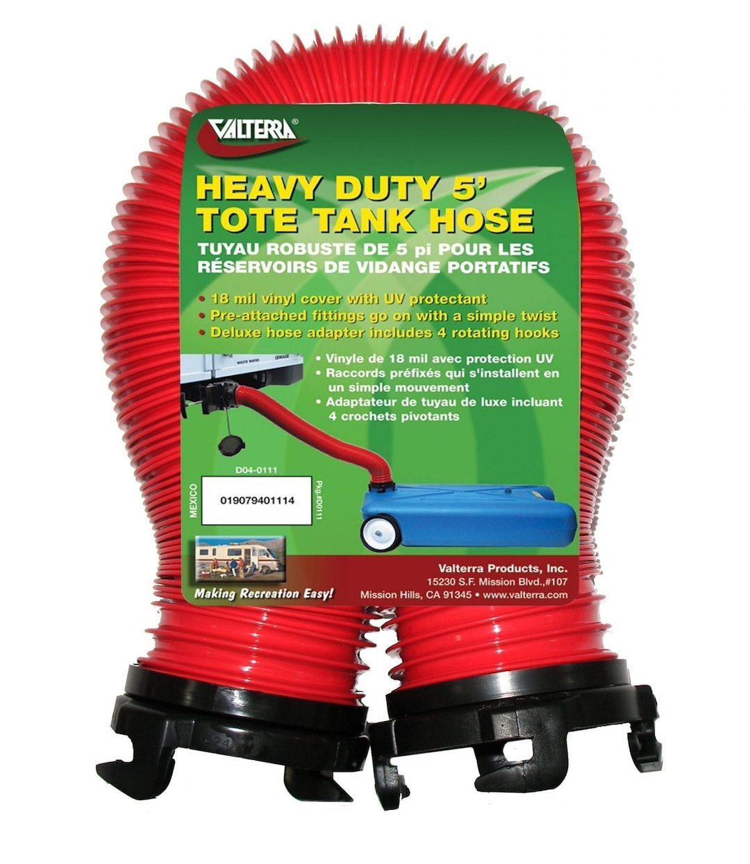 VALTERRA LLC TOTE TANK HOSE  HD 5' [D04-0111]
