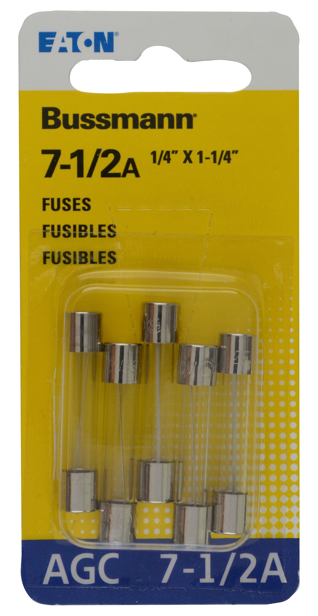 BUSSMANN 5PK BP/AGC7-1/2 FUSES [BP/AGC-7-1/2-RP]