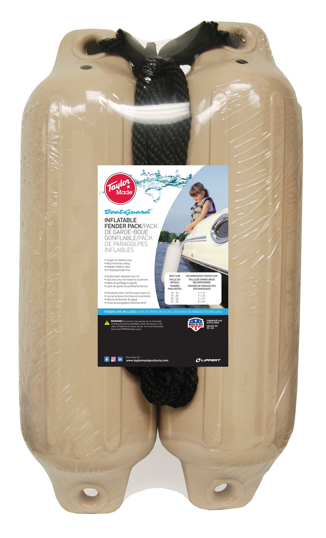 TAYLOR MADE 5' X 18' BG 2 PK. SAND W/BLK. ROPE [31015S2P]