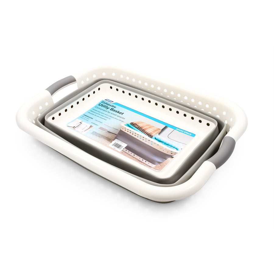 CAMCO COLLPSIBL UTILITY BSKT SM WHT/GRY [51903]