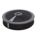 EDELBROCK A/C 14' ROUND CHROME/BLCK [43662]