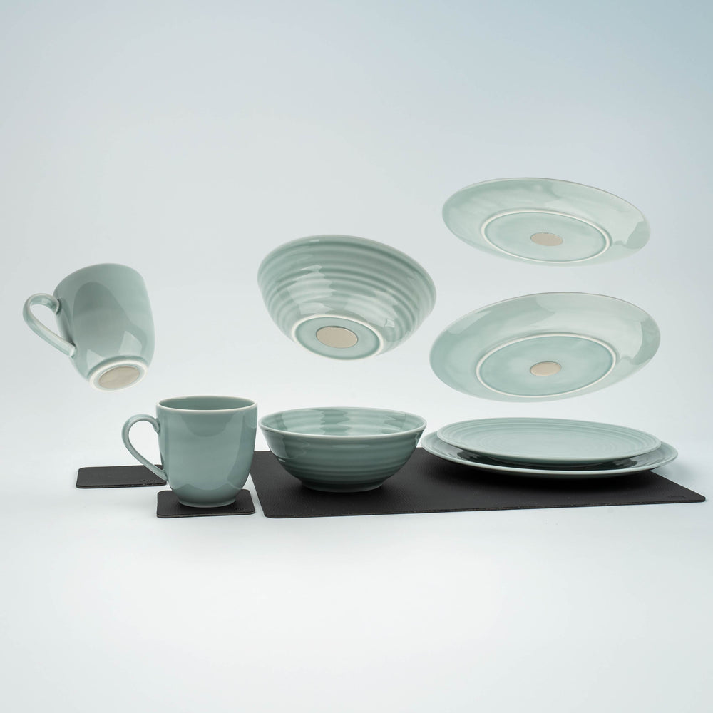 SILWY MAGNET PORCELAIN TABLEWARE SET CYAN [PO-VS-CY]