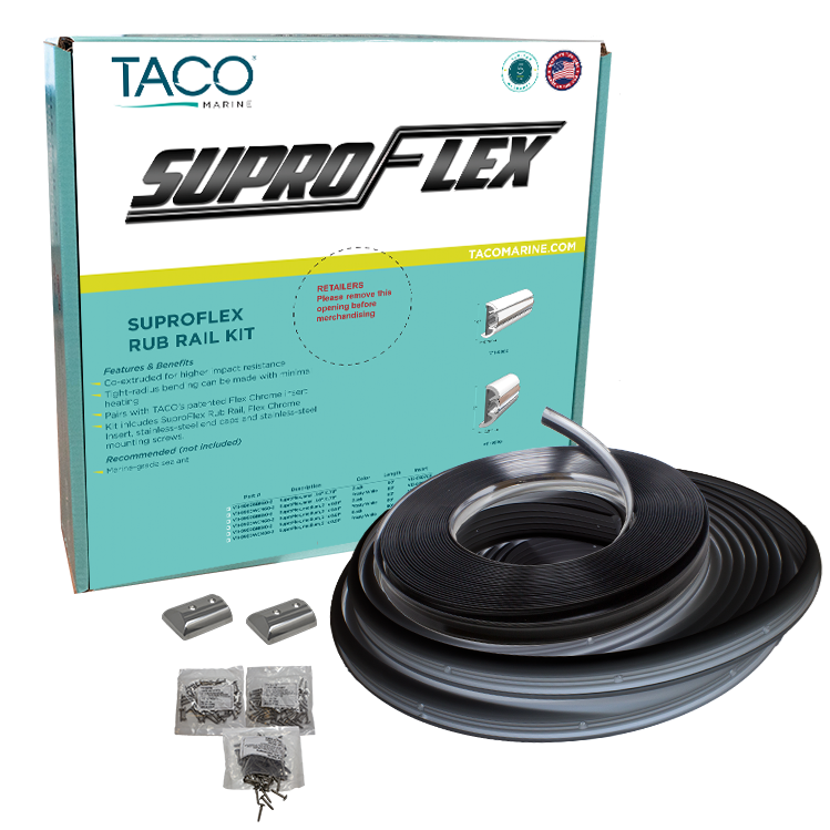 TACO METALS SUPRO-FLEX RUB RAIL KIT  BLACK W/FL [V11-9990BBK60-2]