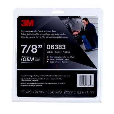 3M ATTACH TAPE 7/8'X20YD BLK [06383]