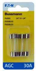 BUSSMANN 5PK BP/AGC30 FUSES [BP/AGC-30-RP]