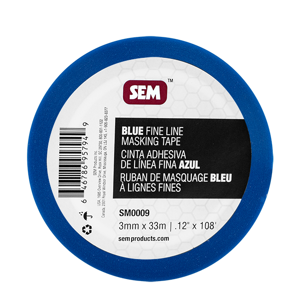 SEM PRODUCTS BLUE FINE LINE MASKING TAPE .12' X [SM0009]